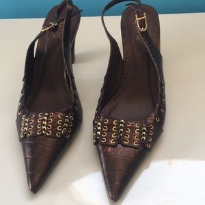 Leather sling backs. CARLOS SANTANA SIZE 7 1/2